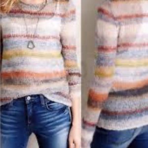 Moth For Anthropologie Loose Knit Striped Sweater. Woman’s Size Small